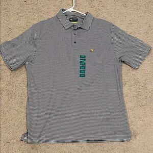 Classic Black and White Striped Polo Shirt